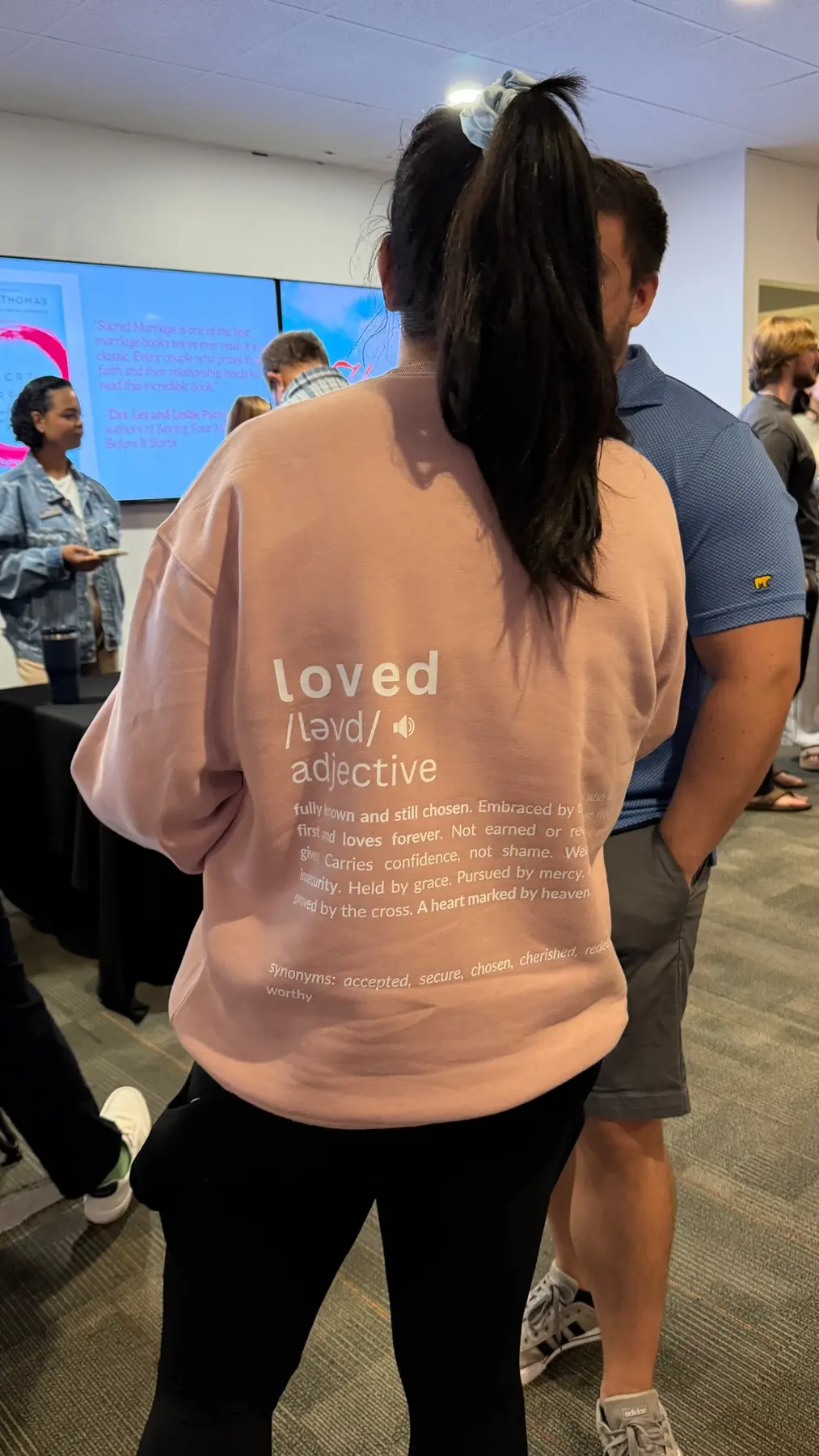 Loved sweatshirt worn at a community event